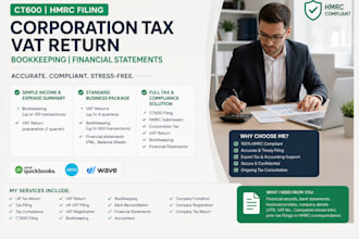 ct600 hmrc filing corporation tax vat return bookkeeping financial statements