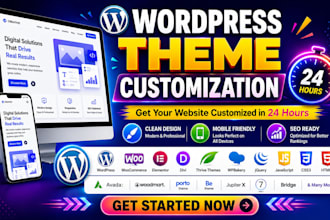 customize wordpress theme, elementor, divi, wpbakery expert