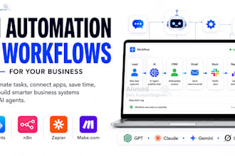 build ai agents, automation workflows with n8n zapier and make