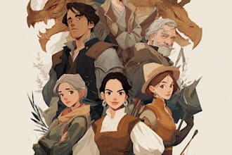 design a dnd party art and group art