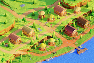 create 3d low poly game environments