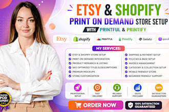 setup etsy shopify print on demand etsy pod printful printify print on demand
