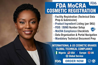 complete your fda mocra cosmetic facility registration and product listing