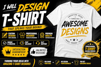 do trendy custom tshirt design and typography