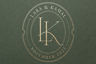 create elegant wedding logo, initials or monogram