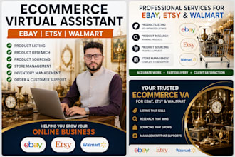 be your ecommerce VA for ebay etsy and walmart