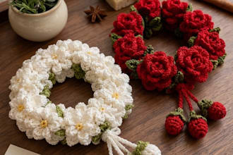 make detailed crochet flower gajras tutorial PDF