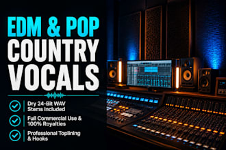 sing a country vocal hook and topline for your edm or pop track