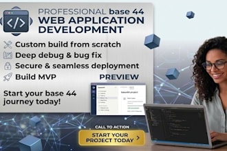 use base 44 build,  webapp, fix base 44 web app bugs, deploy base 44 app
