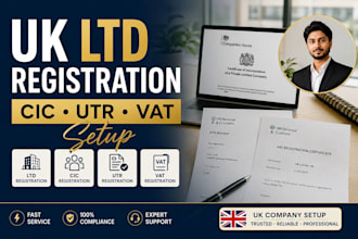 uk ltd, ltd registration, cic registration, utr registration, vat registration