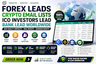 generate verified forex leads, crypto email lists, ico investors lead, bank lead