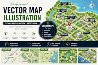 create professional vector map, location map and custom map design