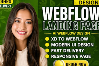 design ai webflow landing page xd to webflow expert delivery 24hrs studio