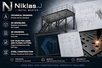 create professional 3d metal construction drawings