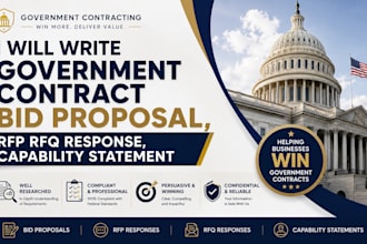 write government contract bid proposal, rfp rfq response, capability statement