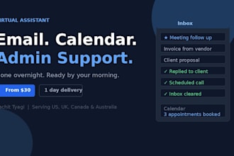 be your virtual assistant for email management and scheduling