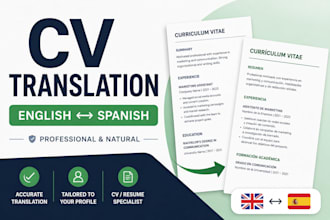 translate your CV or resume from english to spanish professionally