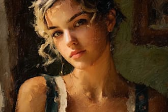 draw digital oil smudge painting from your photo