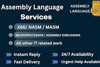 do nasm, x86, microprocessor and any task related to assembly language