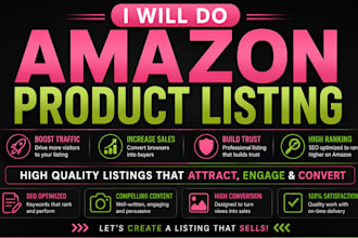 create amazon product listing SEO and seller central optimization