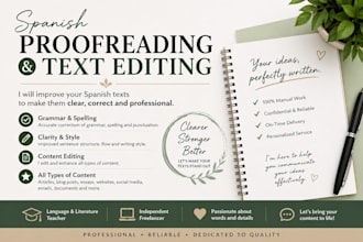 proofread and edit spanish texts
