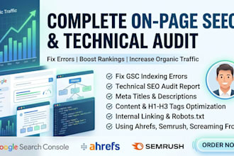fix technical SEO errors and optimize on page