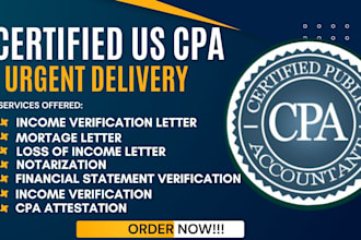 write verified CPA letter, income letter, expense ratio letter, mortgage letter