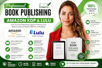 publish book on amazon kindle kdp, book formatting, lulu