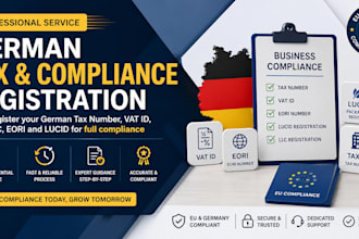 register your german tax number, vat id, tax, llc, eori and lucid for compliance