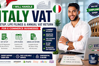 handle italy vat setup, lipe filings, and annual vat return for e commerce