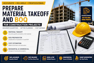 prepare material takeoff and boq for construction projects
