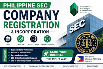 assist with philippine sec company registration and business incorporation