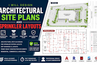 design architectural site plans and sprinkler layouts