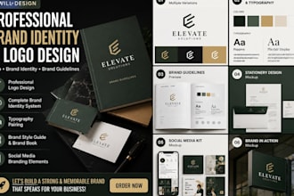 create a modern corporate brand identity and brand guideline book