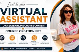 be your virtual assistant to create online course content course creation PPT