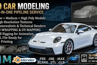 3d car modeling 3d car model 3d printing vehicle model stl cad designs render