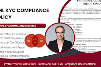 write aml kyc compliance policies for fintech, crypto and msb businesses