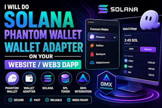 do solana phantom wallet wallet adapter on your website web3 dapp spl token gmx