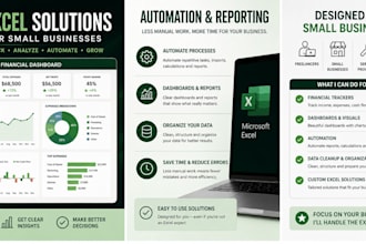 create excel dashboards, finance trackers and automation