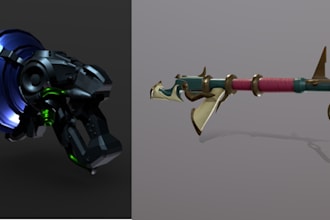 make textured 3d weapons