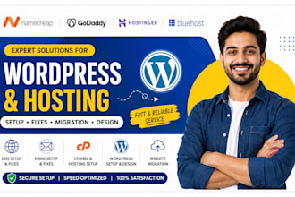 namecheap wordpress godaddy bluehost hostinger dreamhost website design