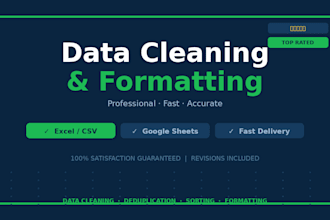 do data cleaning and data formatting and data sorting