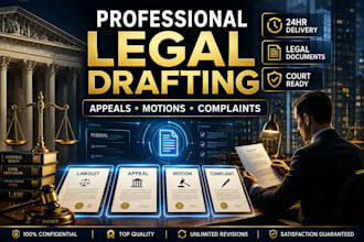 draft legal motions, complaints and social security appeal within 24 hours