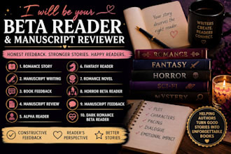 beta read and review your novel with honest reader feedback
