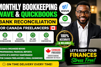 do monthly wave quickbooks bookkeeping bank reconciliation for canada freelancer