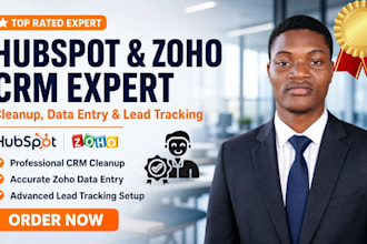 do hubspot CRM cleanup, zoho data entry, and lead tracking