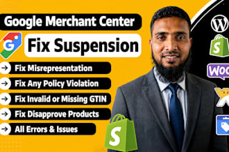 help resolve google merchant center suspensions and misrepresentation issues
