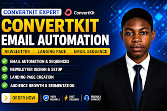 convertkit email automation newsletter landing page email sequence