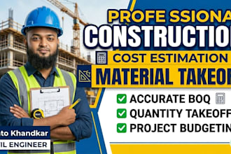 provide construction cost estimation and material takeoff
