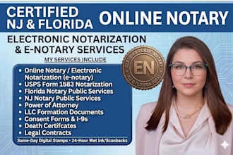 notarize US UK legal document online notary public nj fl same day usps form 1583